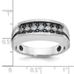 IBGoodman with Black Rhodium Men's Polished Satin and Grooved 1/2 Carat AA Quality Black and Diamond Ring - WBC