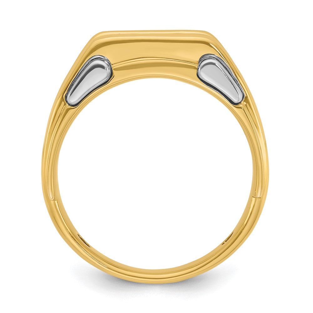 IB Goodman Two-tone Mens Polished 3-Stone 1/2 Carat AA Quality Diamond Ring - WBC