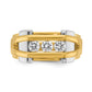 IB Goodman Two-tone Mens Polished 3-Stone 1/2 Carat AA Quality Diamond Ring - WBC