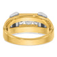 IB Goodman Two-tone Mens Polished 3-Stone 1/2 Carat AA Quality Diamond Ring - WBC