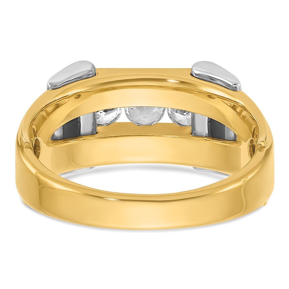 IB Goodman Two-tone Mens Polished 3-Stone 1/2 Carat AA Quality Diamond Ring - WBC