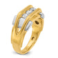 IB Goodman Two-tone Mens Polished 3-Stone 1/2 Carat AA Quality Diamond Ring - WBC