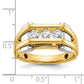 IB Goodman Two-tone Mens Polished 3-Stone 1/2 Carat AA Quality Diamond Ring - WBC