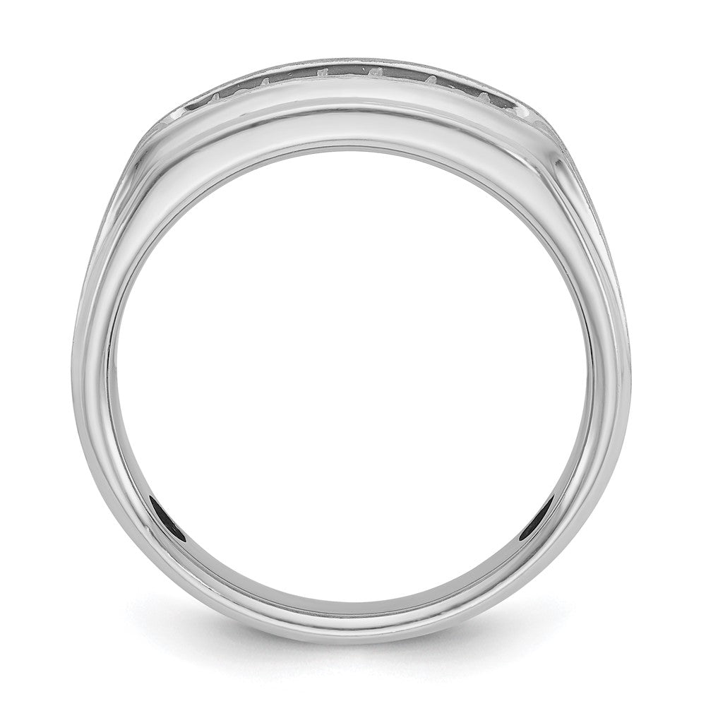 IB Goodman Mens Polished Satin and Grooved 1/4 Carat AA Quality Diamond Ring - WBC