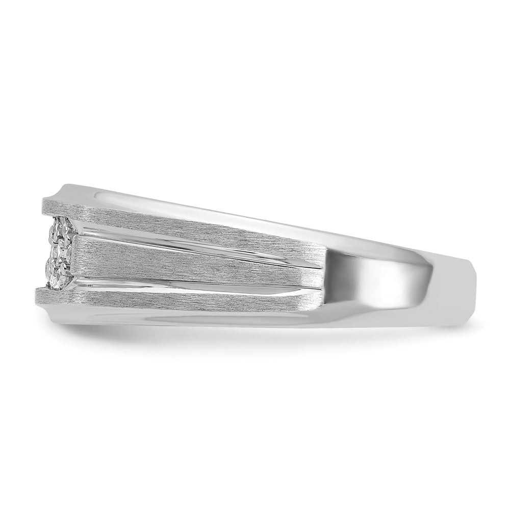 IB Goodman Mens Polished Satin and Grooved 1/4 Carat AA Quality Diamond Ring - WBC