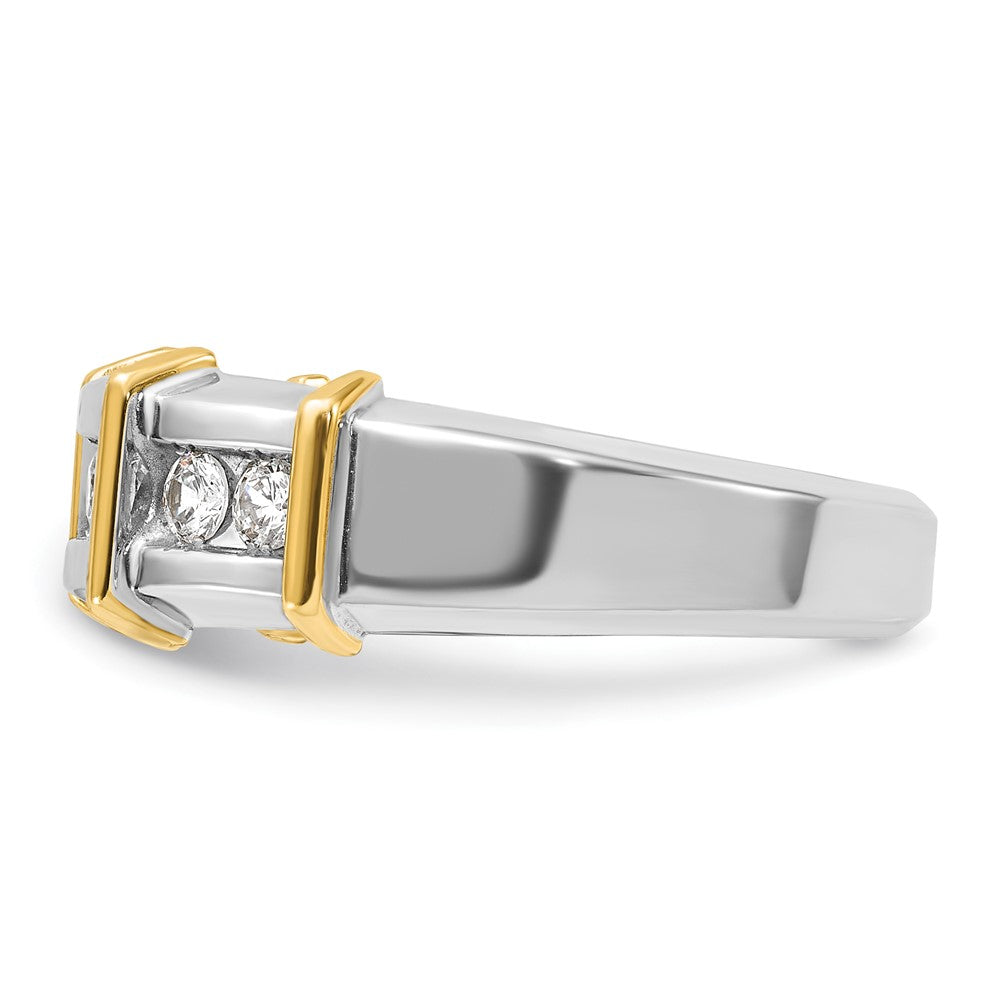 IBGoodman Two-tone Men's Polished 7-Stone 1/2 Carat AA Quality Diamond Ring - WBC