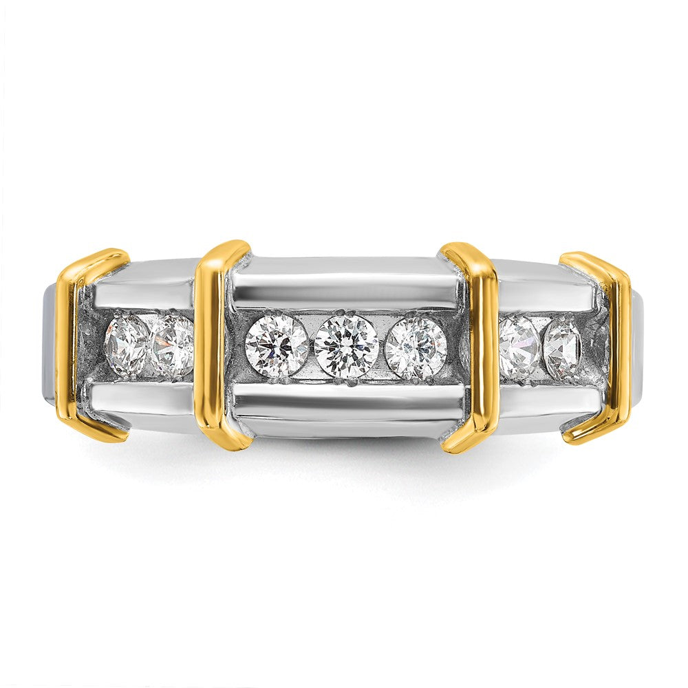 IBGoodman Two-tone Men's Polished 7-Stone 1/2 Carat AA Quality Diamond Ring - WBC