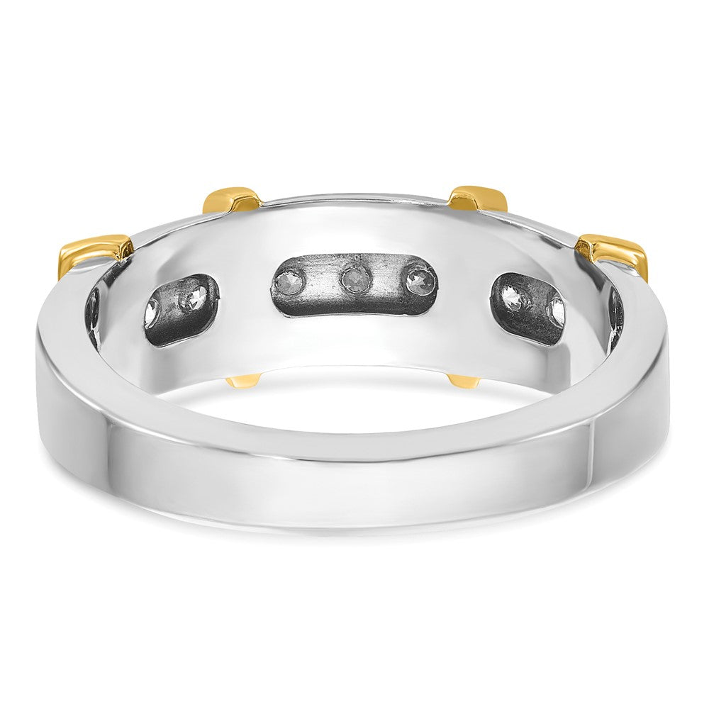 IBGoodman Two-tone Men's Polished 7-Stone 1/2 Carat AA Quality Diamond Ring - WBC