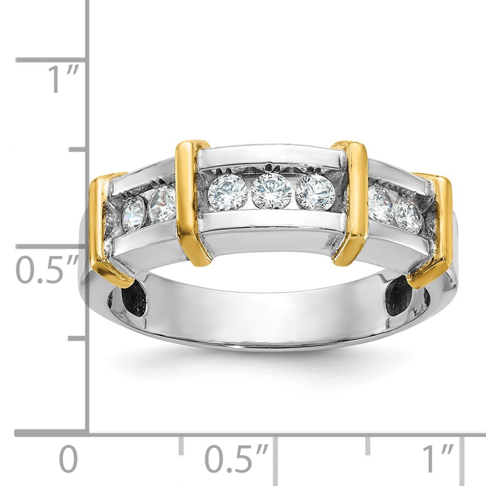 IBGoodman Two-tone Men's Polished 7-Stone 1/2 Carat AA Quality Diamond Ring - WBC