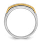 IBGoodman Two-tone Men's Polished Satin and Grooved Square 5-Stone 1 Carat AA Quality Diamond Ring - WBC