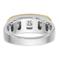 IBGoodman Two-tone Men's Polished Satin and Grooved Square 5-Stone 1 Carat AA Quality Diamond Ring - WBC