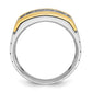 IBGoodman Two-tone Men's Polished Satin and Grooved 5-Stone 1 Carat Square AA Quality Diamond Ring - WBC
