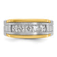 IBGoodman Two-tone Men's Polished Satin and Grooved 5-Stone 1 Carat Square AA Quality Diamond Ring - WBC