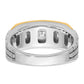 IBGoodman Two-tone Men's Polished Satin and Grooved 5-Stone 1 Carat Square AA Quality Diamond Ring - WBC