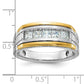 IBGoodman Two-tone Men's Polished Satin and Grooved 5-Stone 1 Carat Square AA Quality Diamond Ring - WBC
