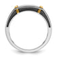 IBGoodman Two-tone with Black Rhodium Men's Polished Satin and Grooved 5-Stone 1/4 Carat AA Quality Diamond Ring - WBC