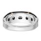 IBGoodman Two-tone with Black Rhodium Men's Polished Satin and Grooved 5-Stone 1/4 Carat AA Quality Diamond Ring - WBC