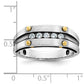 IBGoodman Two-tone with Black Rhodium Men's Polished Satin and Grooved 5-Stone 1/4 Carat AA Quality Diamond Ring - WBC