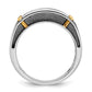 IBGoodman Two-tone with Black Rhodium Men's Polished Satin and Grooved 5-Stone 1 Carat AA Quality Diamond Ring - WBC