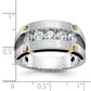 IBGoodman Two-tone with Black Rhodium Men's Polished Satin and Grooved 5-Stone 1 Carat AA Quality Diamond Ring - WBC