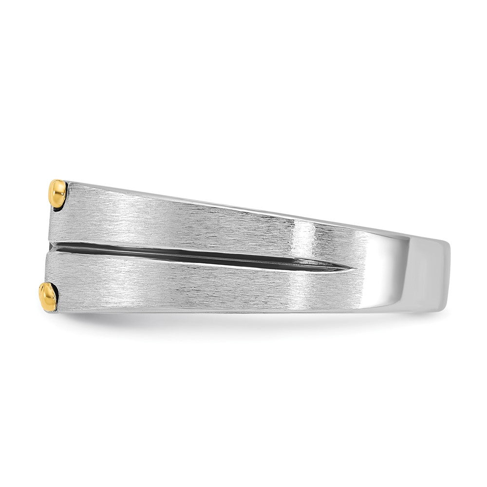 IB Goodman Two-tone Mens Polished and Satin 1/5 carat Diamond Complete Ring - WBC