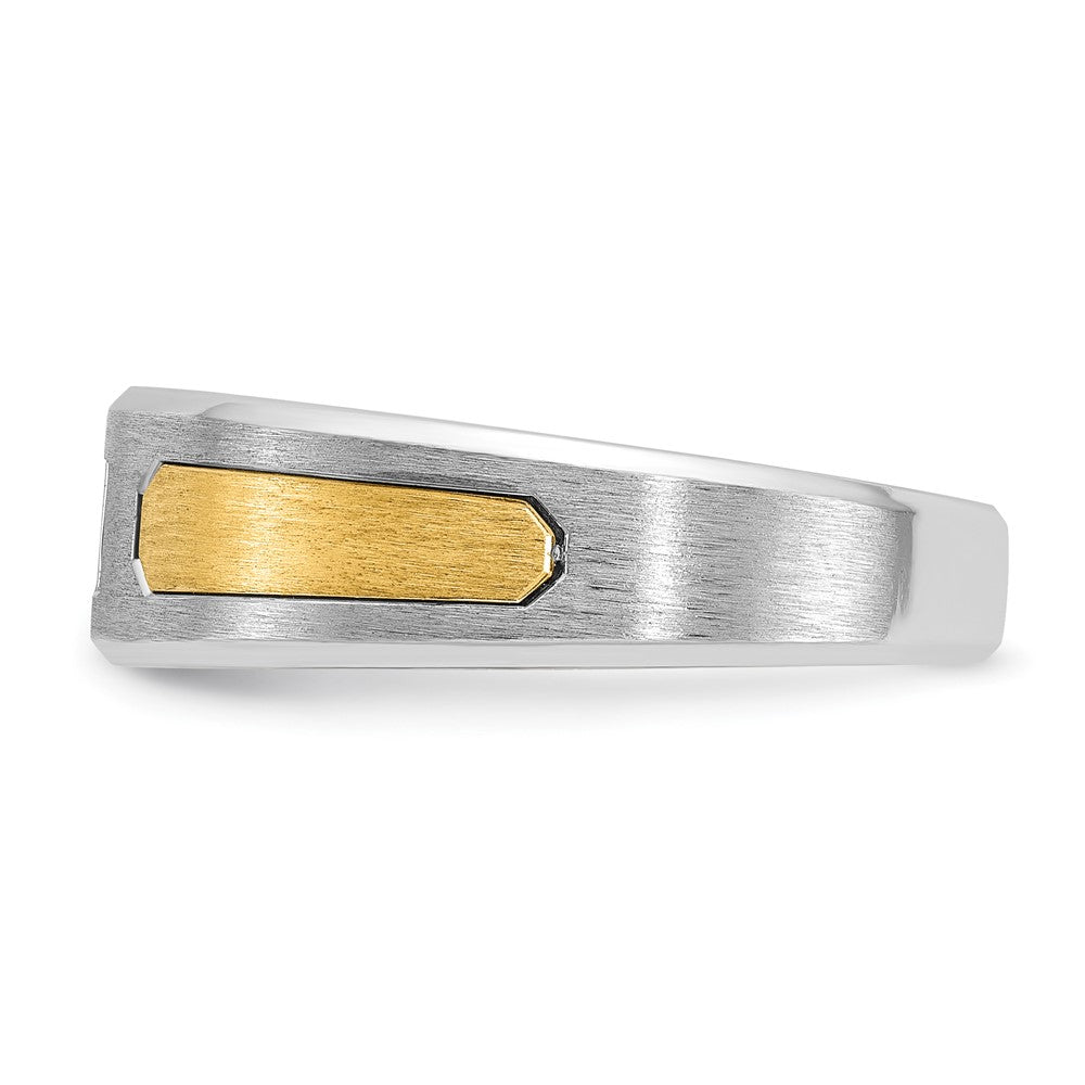 IB Goodman Two-tone Mens Polished and Satin 1/5 carat Diamond Complete Ring - WBC