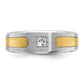 IB Goodman Two-tone Mens Polished and Satin 1/5 carat Diamond Complete Ring - WBC
