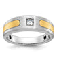IB Goodman Two-tone Mens Polished and Satin 1/5 carat Diamond Complete Ring - WBC