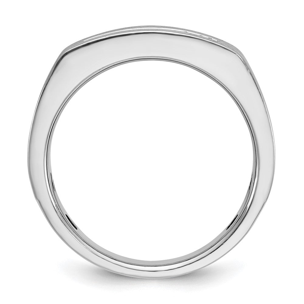IBGoodman with Black Rhodium Men's Polished Satin and Grooved Square 5-Stone 1/2 Carat AA Quality Diamond Ring - WBC