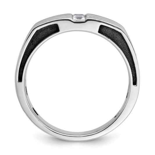 IB Goodman with Black Rhodium Mens Satin 1/3 carat Diamond Complete Ring - WBC