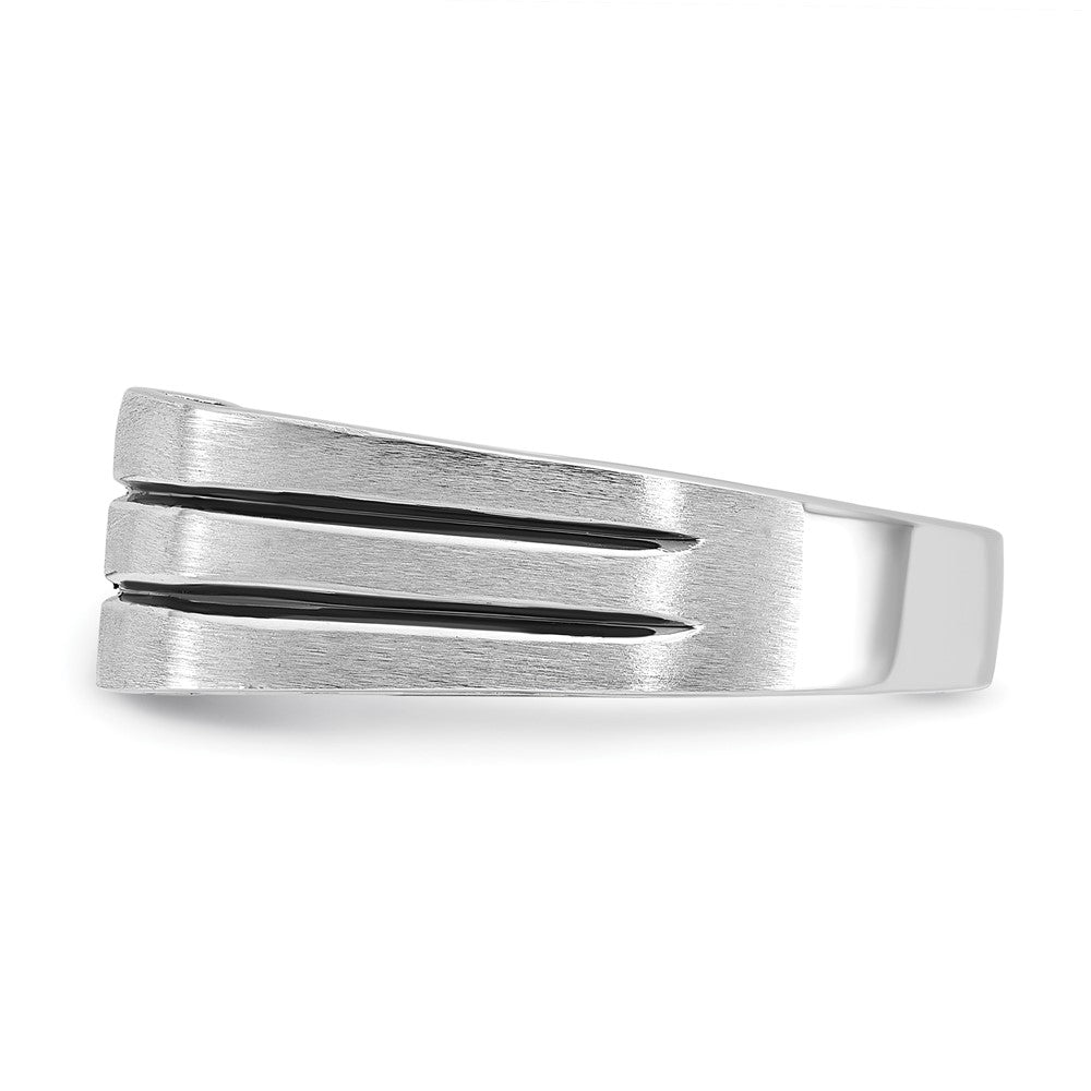 IB Goodman with Black Rhodium Mens Satin 1/3 carat Diamond Complete Ring - WBC