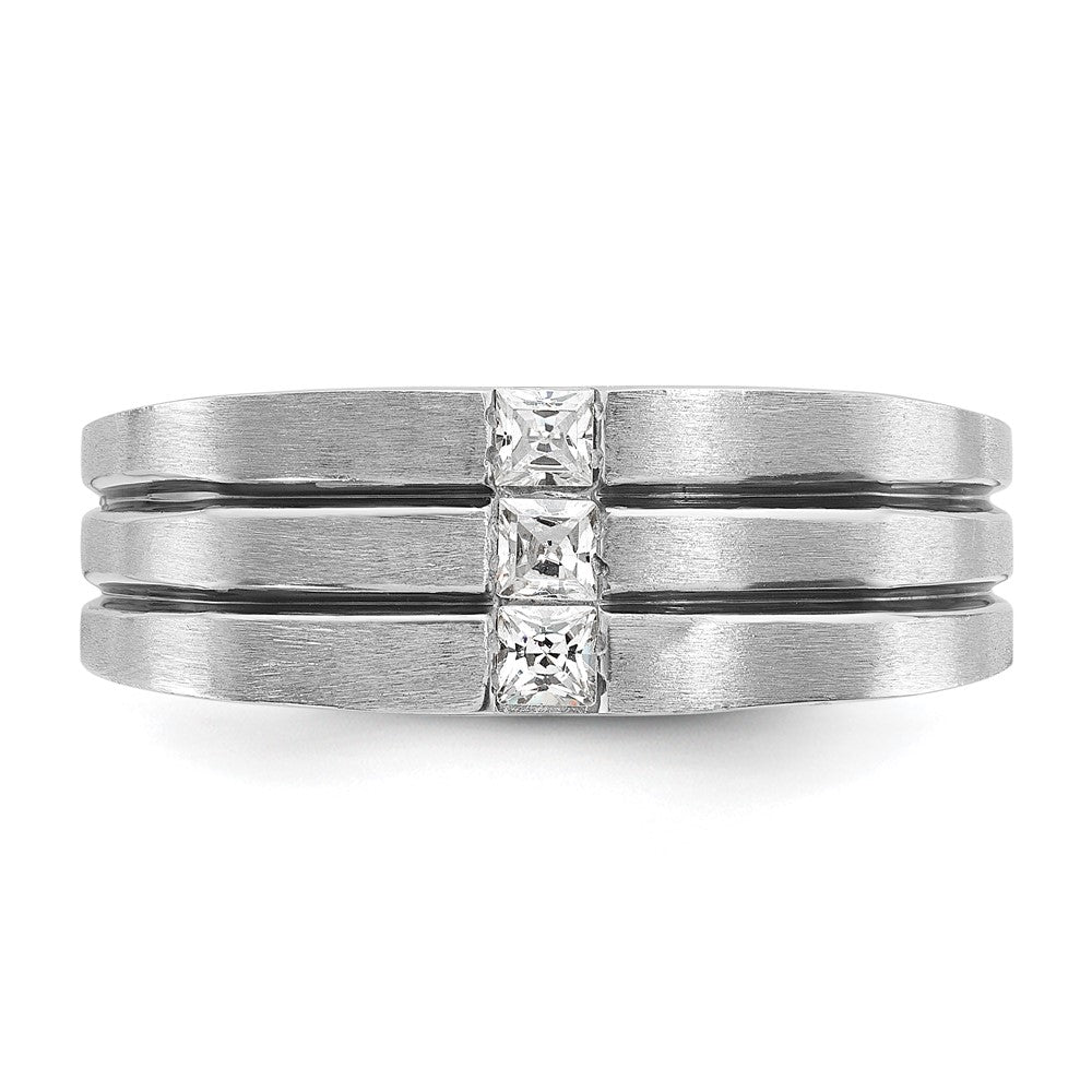 IB Goodman with Black Rhodium Mens Satin 1/3 carat Diamond Complete Ring - WBC