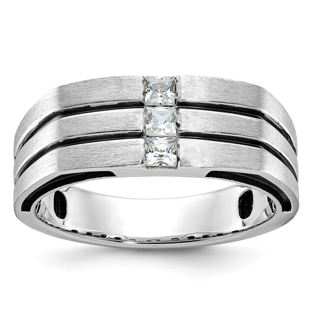 IB Goodman with Black Rhodium Mens Satin 1/3 carat Diamond Complete Ring - WBC