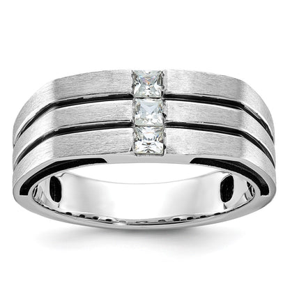 IB Goodman with Black Rhodium Mens Satin 1/3 carat Diamond Complete Ring - WBC