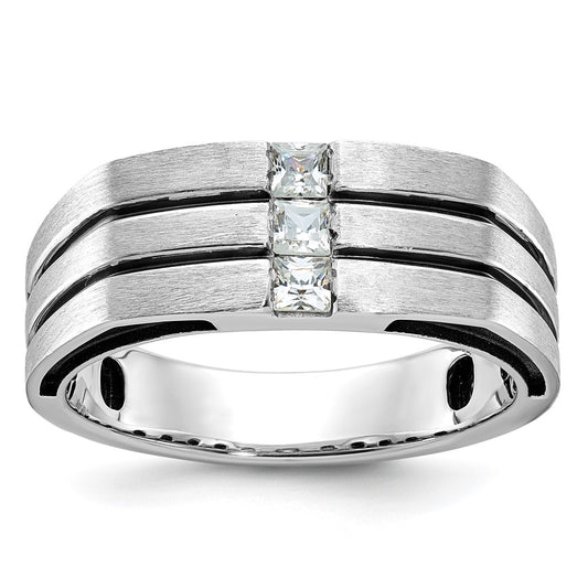IB Goodman with Black Rhodium Mens Satin 1/3 carat Diamond Complete Ring - WBC