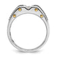 IBGoodman Two-tone with Black Rhodium Men's Polished and Textured 3-Stone 1/4 Carat AA Quality Diamond Ring - WBC