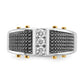 IBGoodman Two-tone with Black Rhodium Men's Polished and Textured 3-Stone 1/4 Carat AA Quality Diamond Ring - WBC