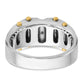 IBGoodman Two-tone with Black Rhodium Men's Polished and Textured 3-Stone 1/4 Carat AA Quality Diamond Ring - WBC