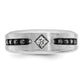 IBGoodman with Black Rhodium Polished Satin and Grooved 1/2 Carat AA Quality Black and Diamond Ring - WBC