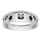 IBGoodman with Black Rhodium Polished Satin and Grooved 1/2 Carat AA Quality Black and Diamond Ring - WBC