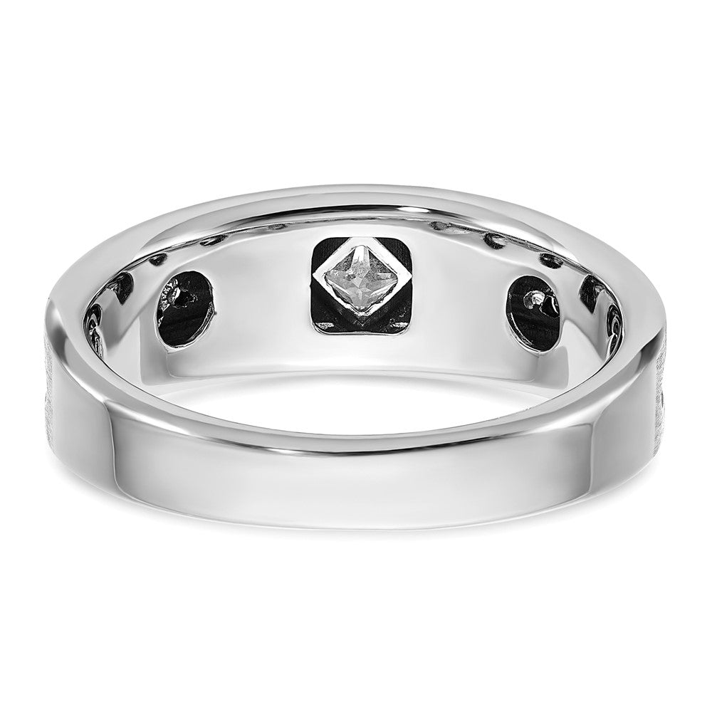 IBGoodman with Black Rhodium Polished Satin and Grooved 1/2 Carat AA Quality Black and Diamond Ring - WBC