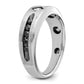 IBGoodman with Black Rhodium Polished Satin and Grooved 1/2 Carat AA Quality Black and Diamond Ring - WBC
