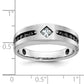 IBGoodman with Black Rhodium Polished Satin and Grooved 1/2 Carat AA Quality Black and Diamond Ring - WBC