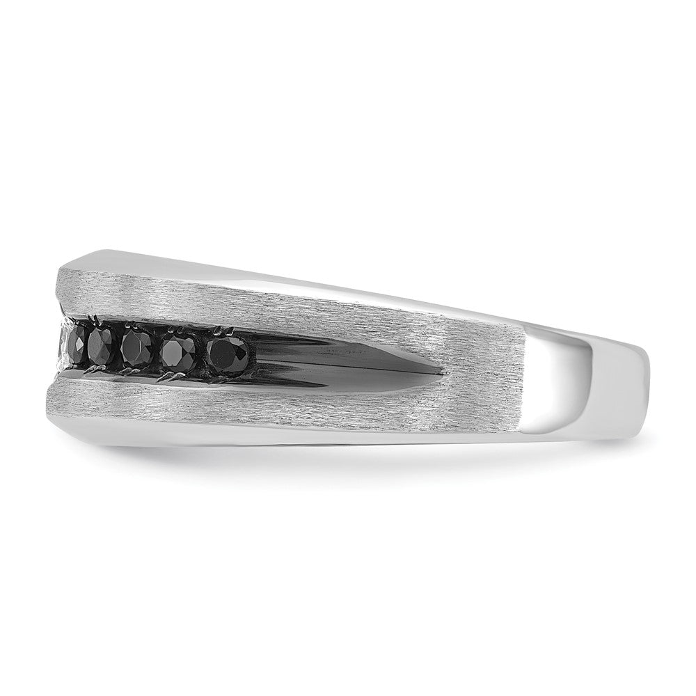 IB Goodman with Black Rhodium Polished and Brushed Black and Diamond Complete Mens Ring - WBC