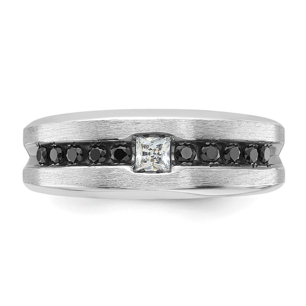 IB Goodman with Black Rhodium Polished and Brushed Black and Diamond Complete Mens Ring - WBC
