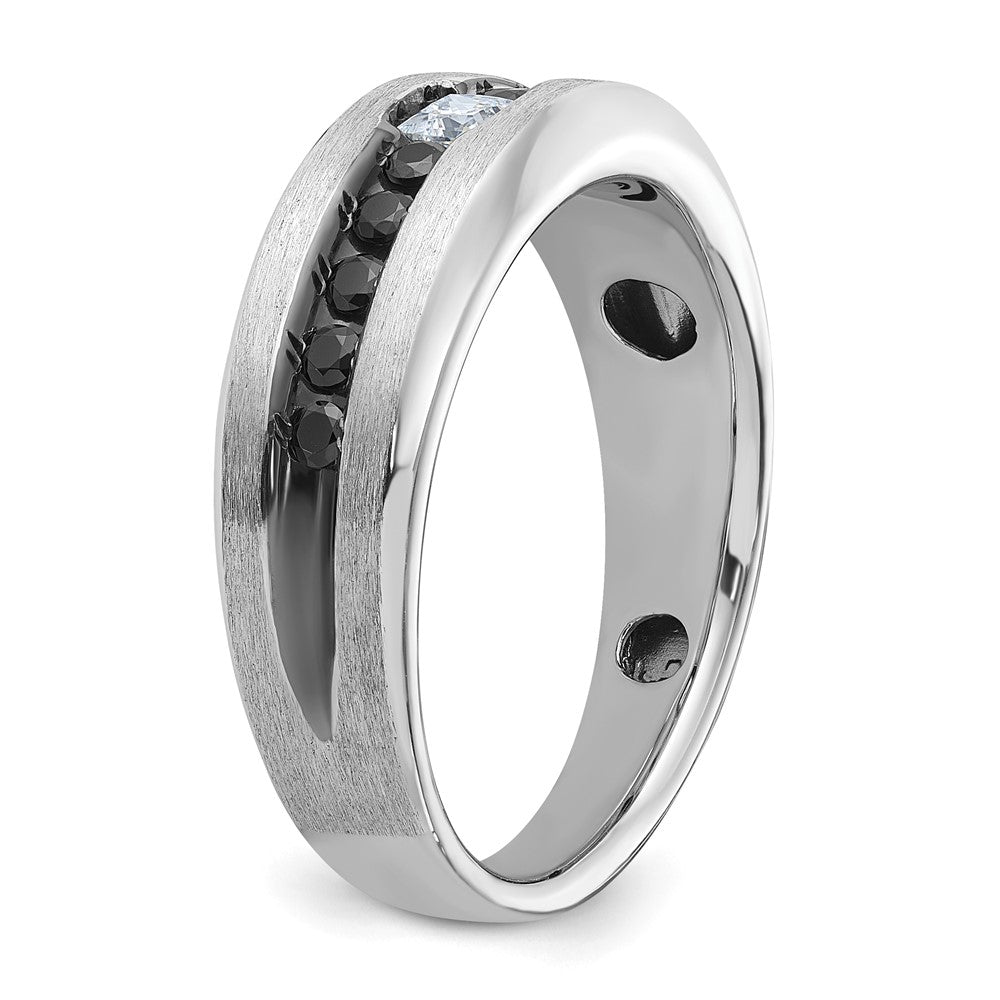 IB Goodman with Black Rhodium Polished and Brushed Black and Diamond Complete Mens Ring - WBC
