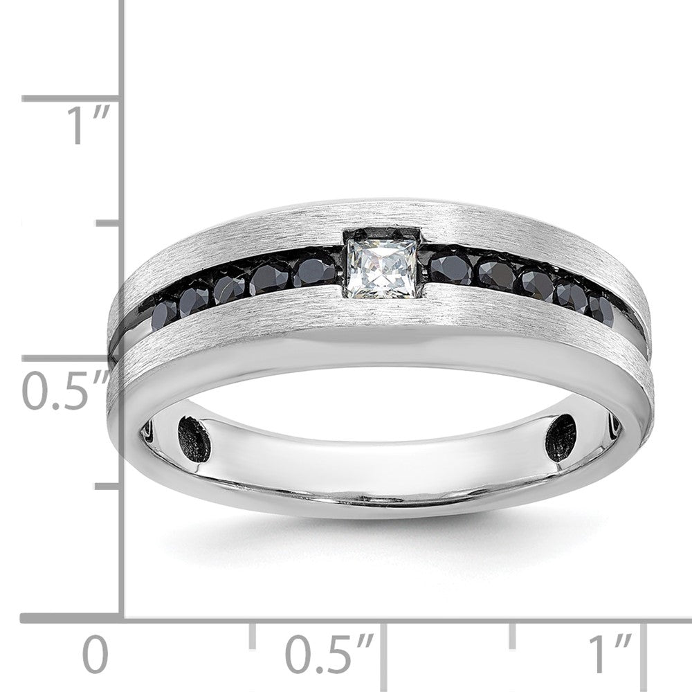 IB Goodman with Black Rhodium Polished and Brushed Black and Diamond Complete Mens Ring - WBC