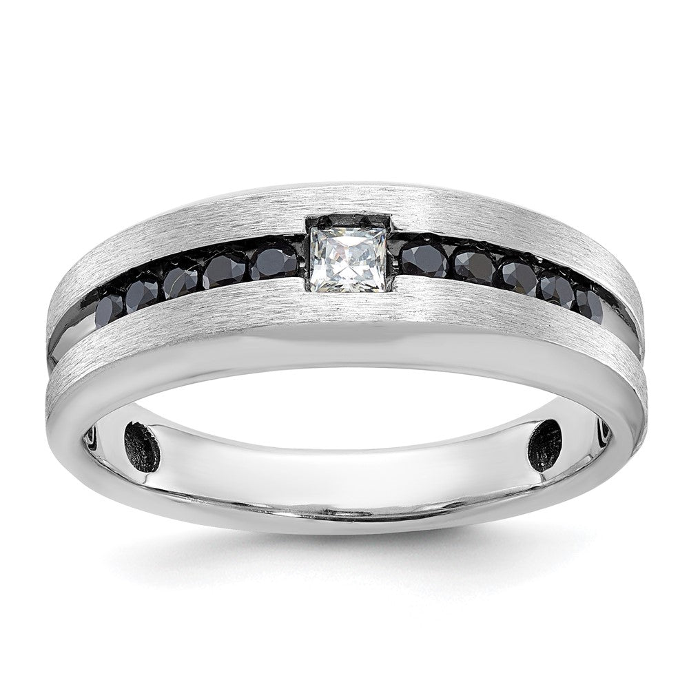 IB Goodman with Black Rhodium Polished and Brushed Black and Diamond Complete Mens Ring - WBC