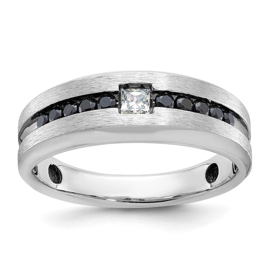 IB Goodman with Black Rhodium Polished and Brushed Black and Diamond Complete Mens Ring - WBC