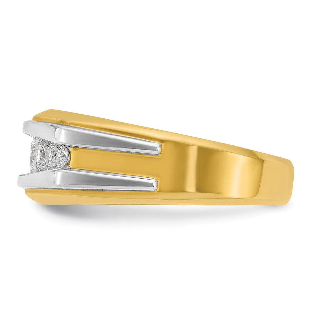 IBGoodman with Rhodium Men's Polished 7-Stone 1/2 Carat AA Quality Diamond Ring - WBC